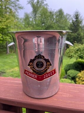 Vintage Perrier Jouet Champagne Bucket Ice Aluminum Silver France